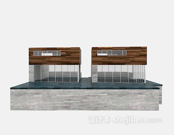 现代别墅3d模型下载