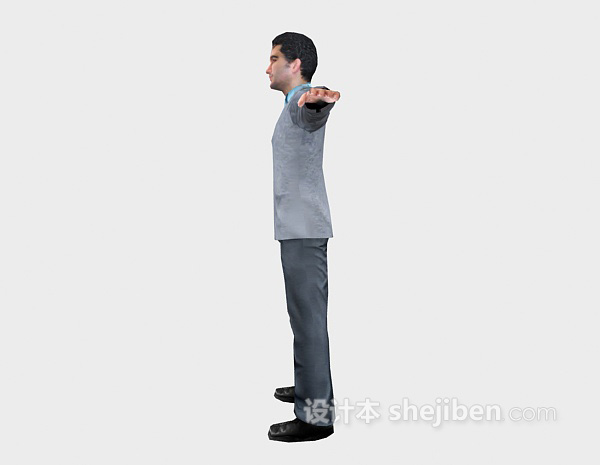 站立男人人物3d模型下载