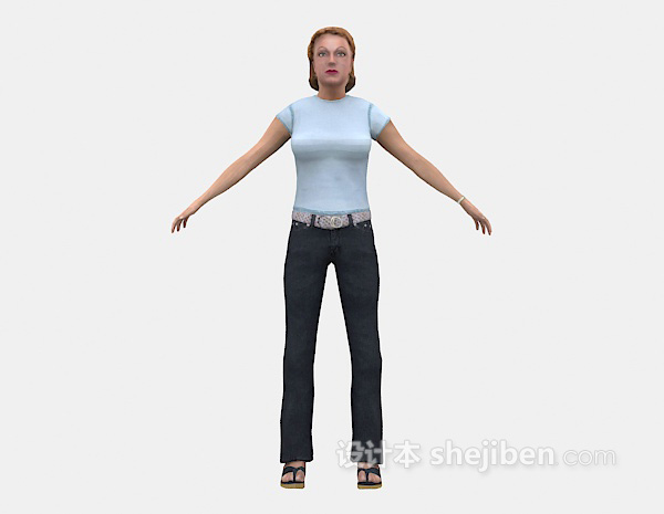 站姿的女人3d模型下载