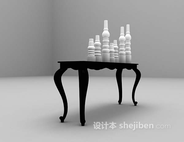 黑色边几3d模型下载