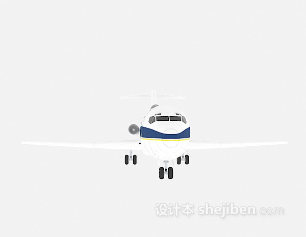 蓝色飞机3d模型下载