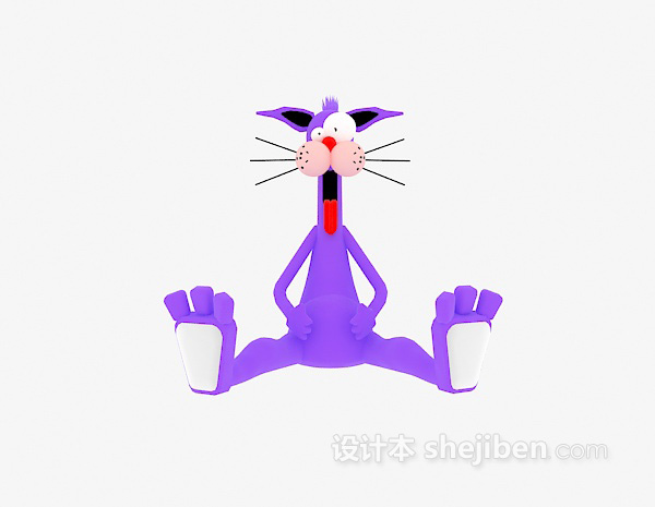 紫色狐狸玩具3d模型下载