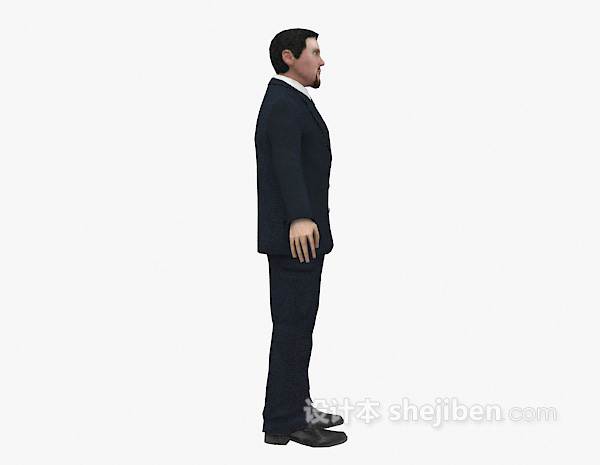 站姿男人max人物3d模型下载