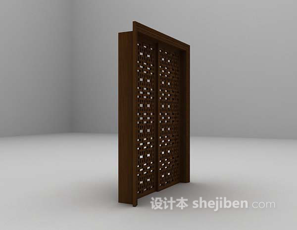 灰色门3d模型下载