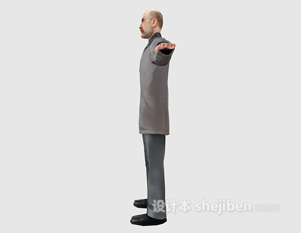 老人站姿3d模型下载