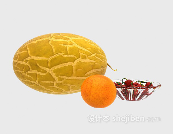 哈密瓜水果3d模型下载