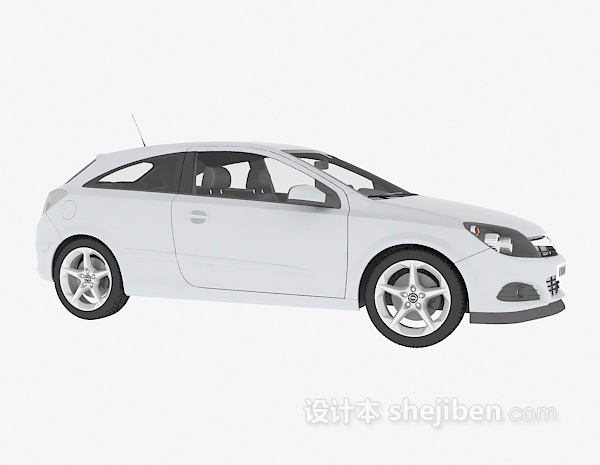 免费白色汽车3d模型下载