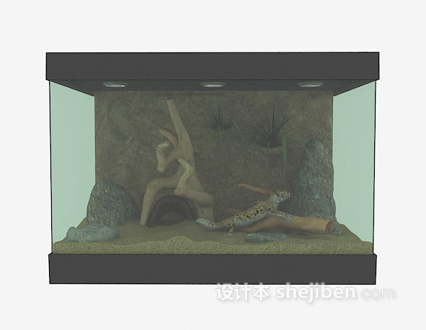 褐色玻璃鱼缸3d模型下载