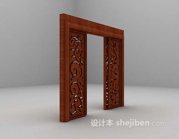 棕色屏风隔断3d模型下载