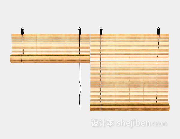 竹质卷帘3d模型下载