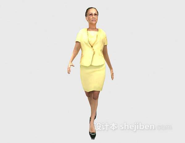 传高跟鞋女人的3d模型下载