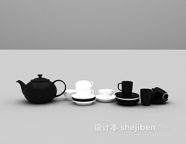 茶具3d模型下载