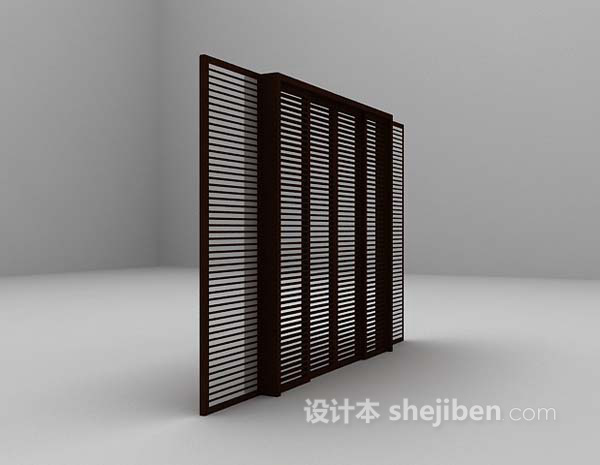 格栅门3d模型下载