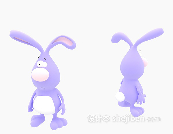 紫色儿童动物玩具3d模型下载