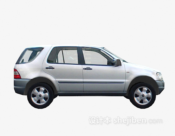 银色汽车车3d模型下载