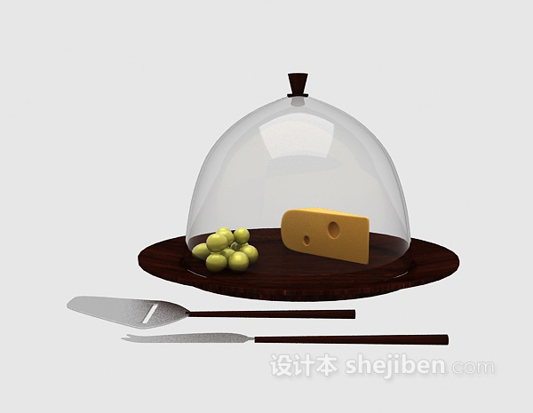 木质点心盘3d模型下载