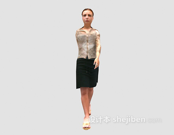 漂亮女人3d模型下载