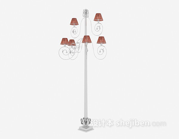 欧式古典落地灯3d模型下载