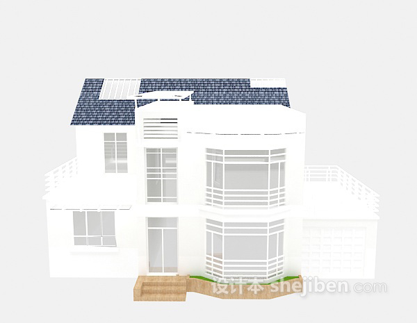 白色别墅免费3d模型下载