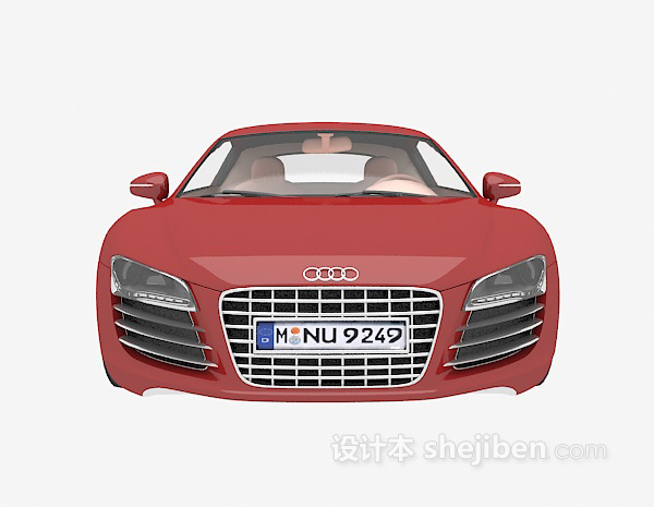 免费红色汽车3d模型下载