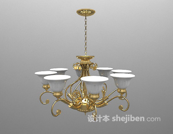 欧式吊灯3d模型下载