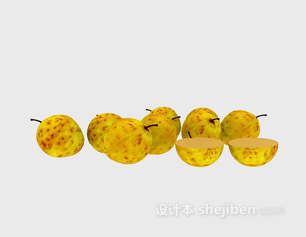 黄色水果3d模型下载