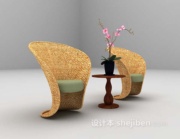 个性桌椅3d模型下载