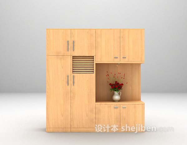 灰色衣柜推荐3d模型下载