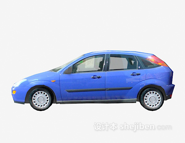 蓝色汽车 车3d模型下载