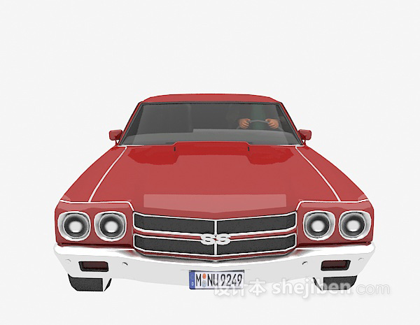 红色的汽车3d模型下载