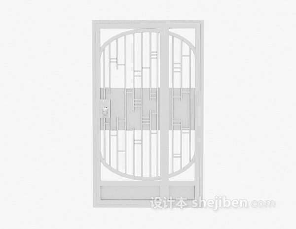 简单铁艺大门3d模型下载