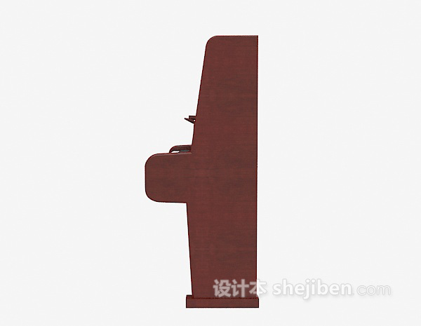 红色竖式钢琴3d模型下载