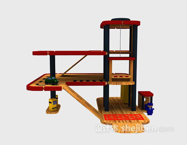 儿童玩具停车场 3d模型下载