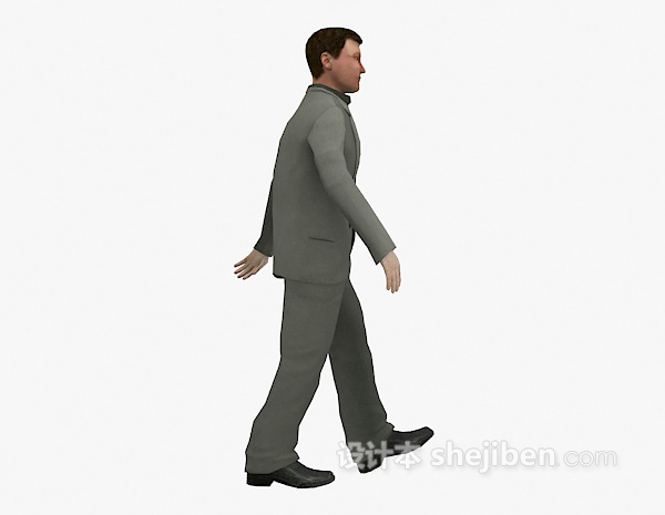 穿西装男人3d模型下载