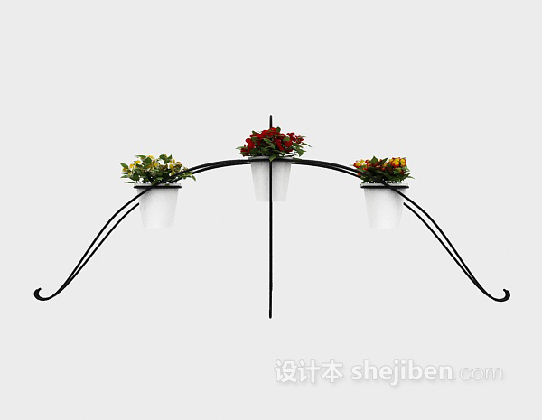 花园盆栽3d模型下载