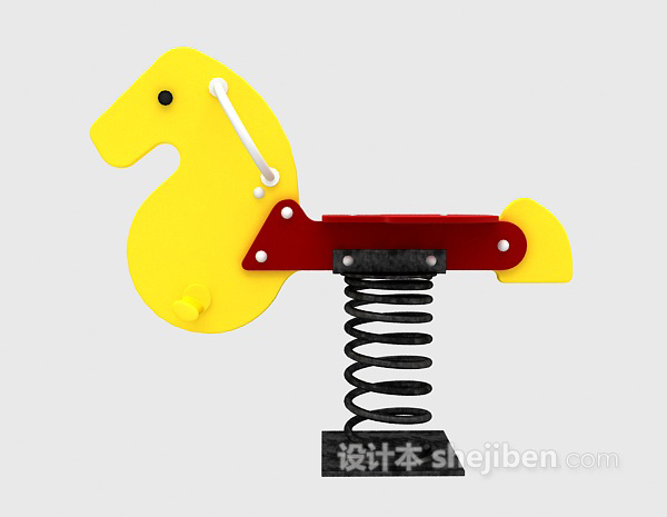 儿童玩具弹簧马3d模型下载