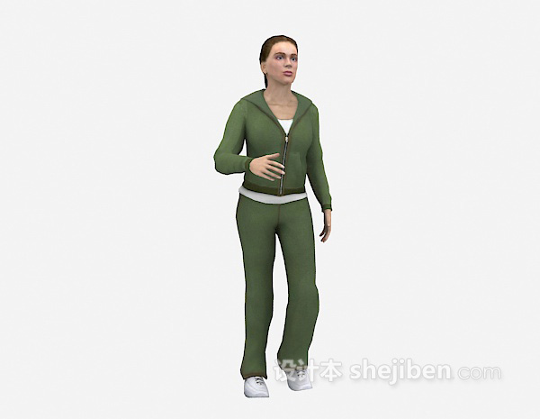 运动的女人3d模型下载