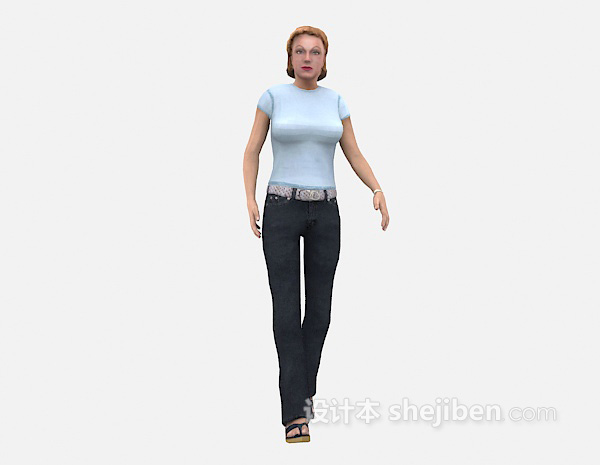 女人走姿3d模型下载