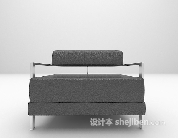 黑色皮质沙发3d模型下载