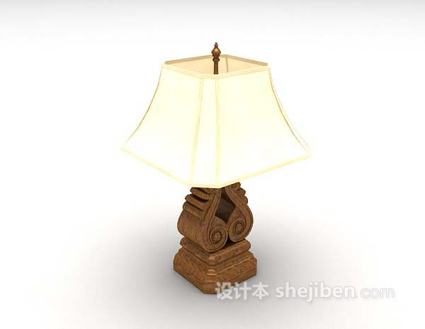 欧式台灯3d模型下载