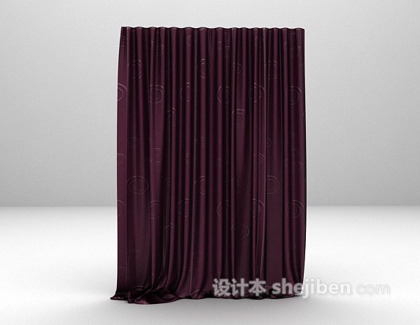 深色窗帘3d模型下载