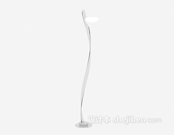 白色落地灯3d模型下载