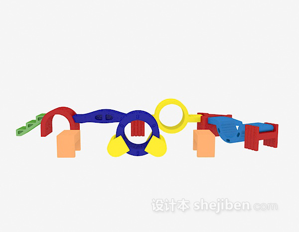 积木玩具3d模型下载