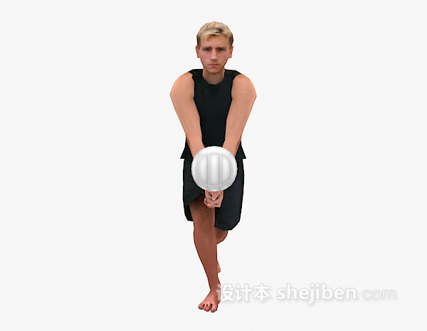 打排球的max人物3d模型下载