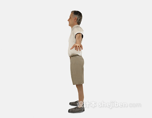 站立老人人物3d模型下载