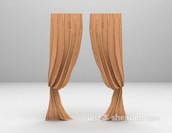 欧式窗帘3d模型下载