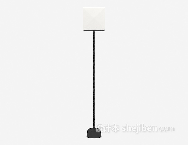 方形灯罩落地灯3d模型下载