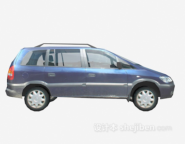 蓝色车3d模型下载
