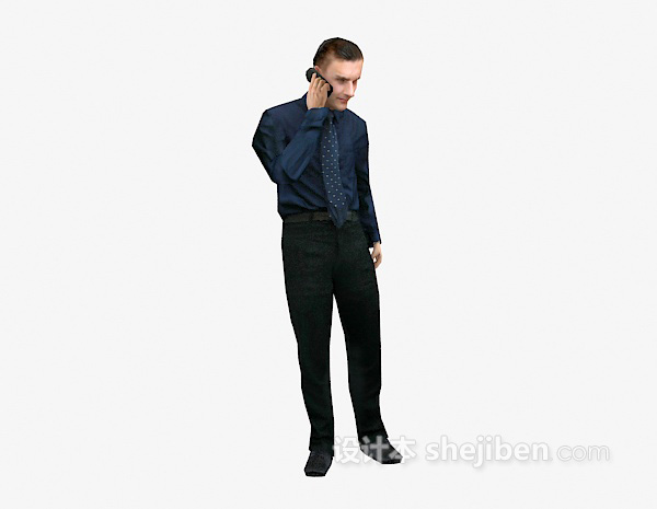 男人打电话max人物3d模型下载