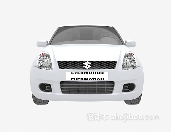白色max汽车3d模型下载